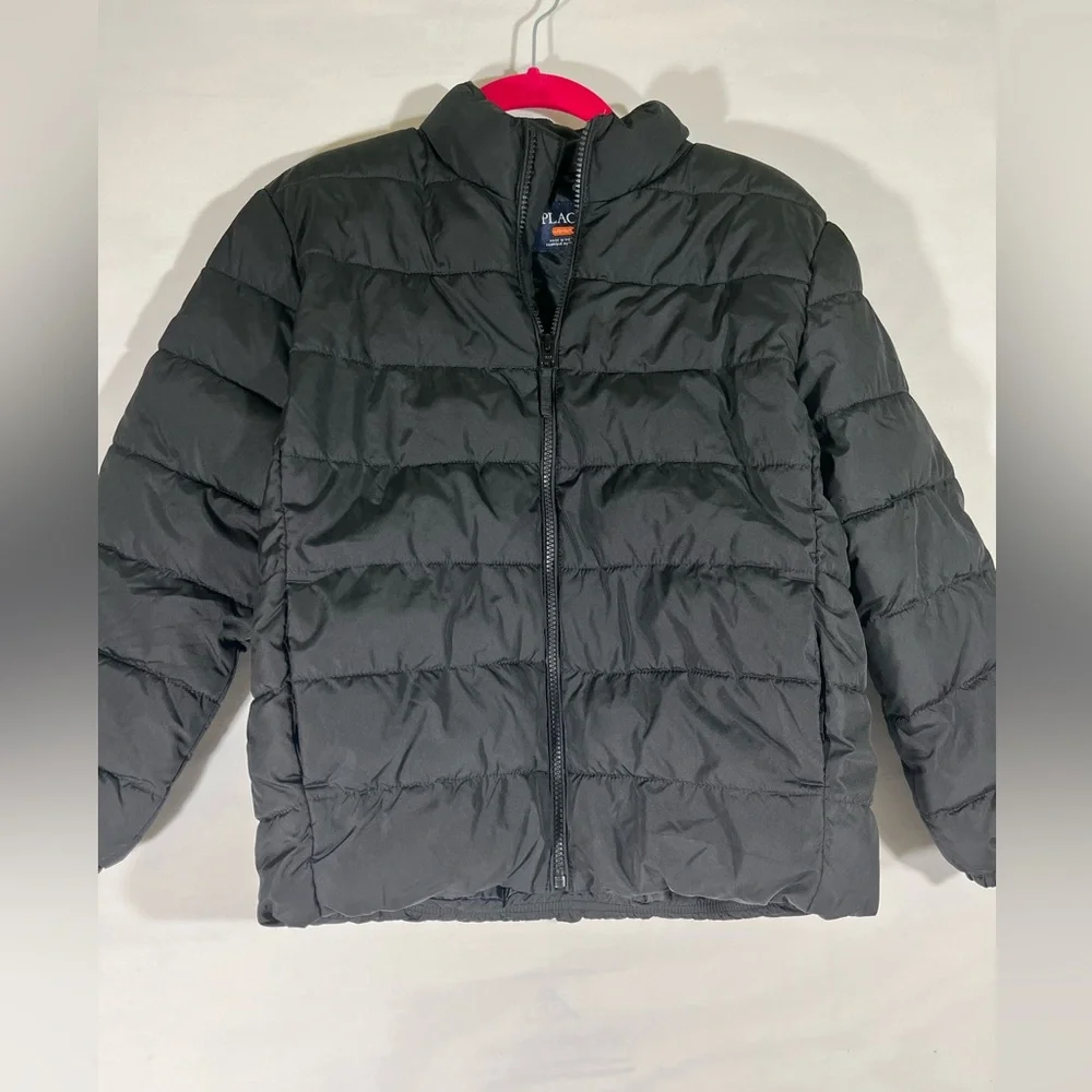 THE CHILDREN PLACE YOUTH‎ PUFFER COAT ZIP UP POCKETS LG 10-12 BLACK NEW